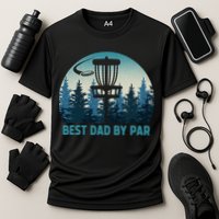 Best Dad By Par Funny Disc Golf Frisbee Golfer Fathers Day Cooling Performance Crew T-Shirt