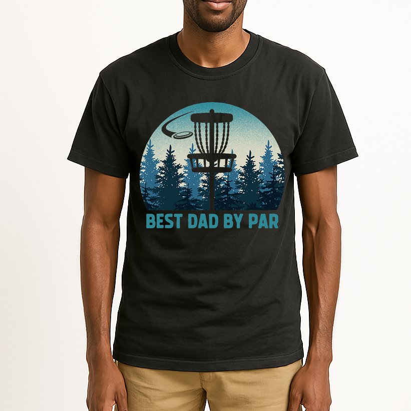 Best Dad By Par Funny Disc Golf Frisbee Golfer Fathers Day Tall T-Shirt