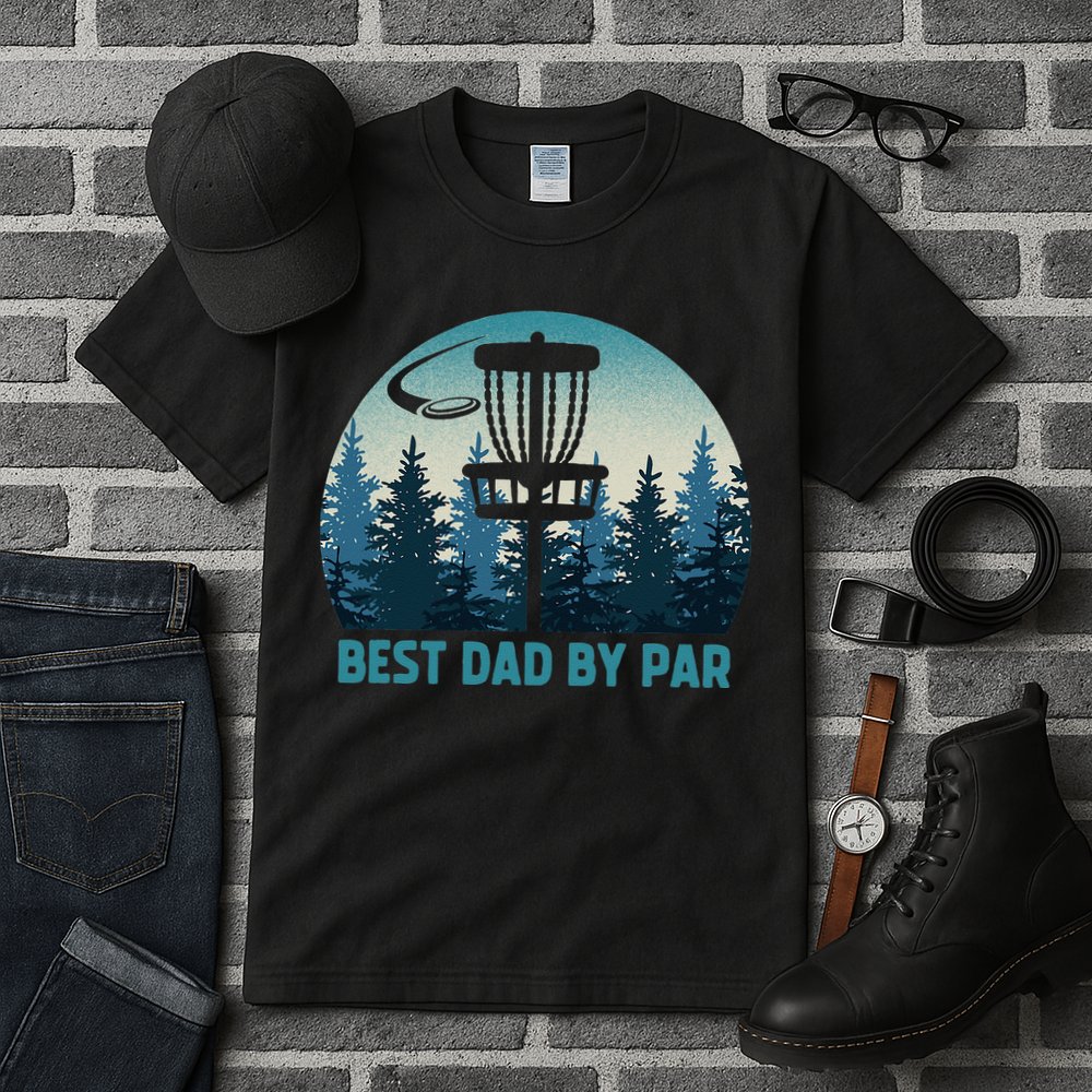 Best Dad By Par Funny Disc Golf Frisbee Golfer Fathers Day Tall T-Shirt