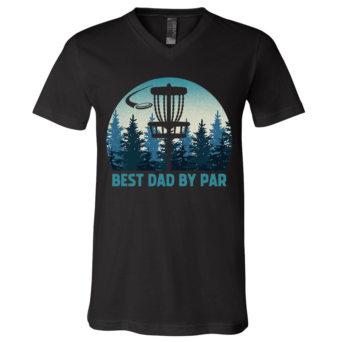 Best Dad By Par Funny Disc Golf Frisbee Golfer Fathers Day V-Neck T-Shirt