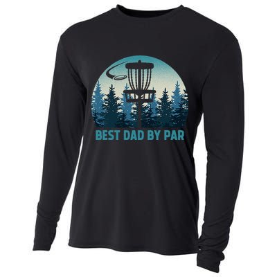 Best Dad By Par Funny Disc Golf Frisbee Golfer Fathers Day Cooling Performance Long Sleeve Crew