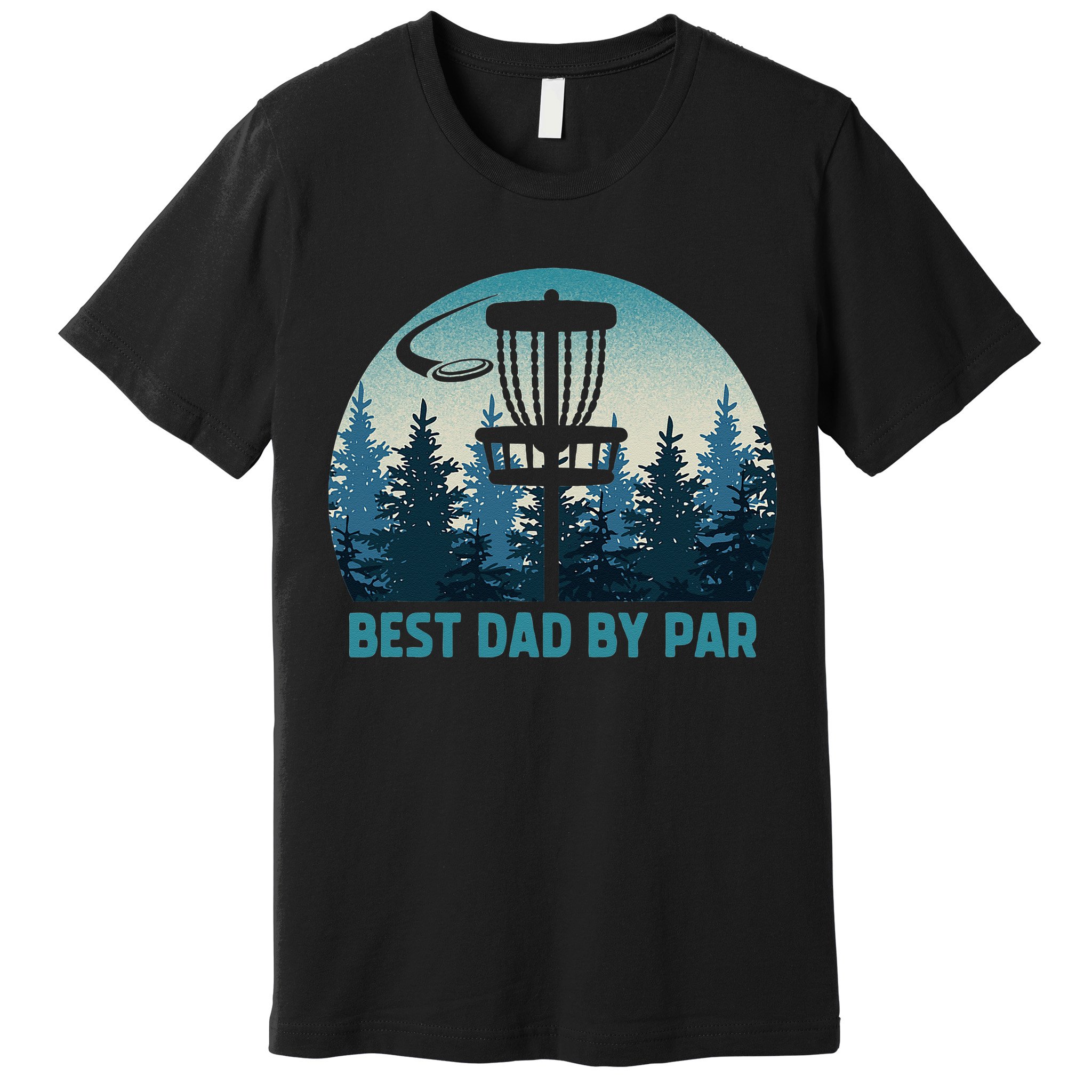 Best Dad By Par Funny Disc Golf Frisbee Golfer Fathers Day Premium T-Shirt