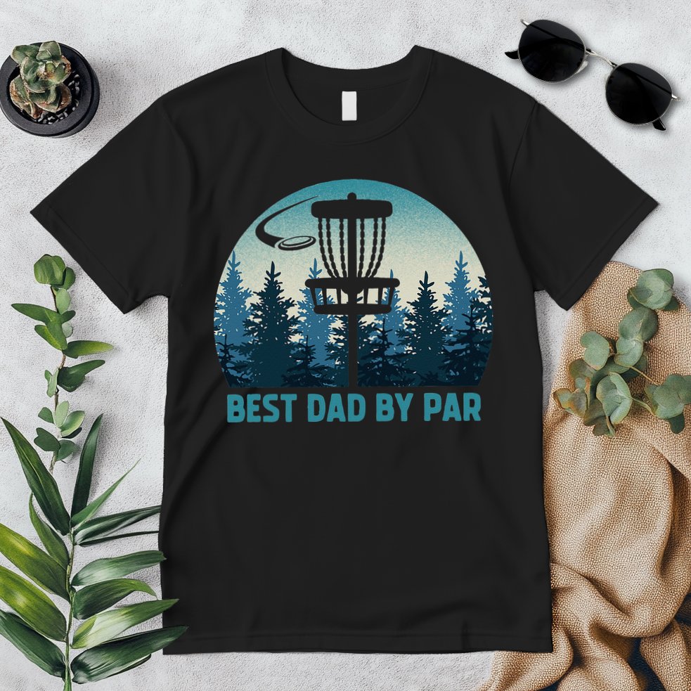Best Dad By Par Funny Disc Golf Frisbee Golfer Fathers Day Premium T-Shirt