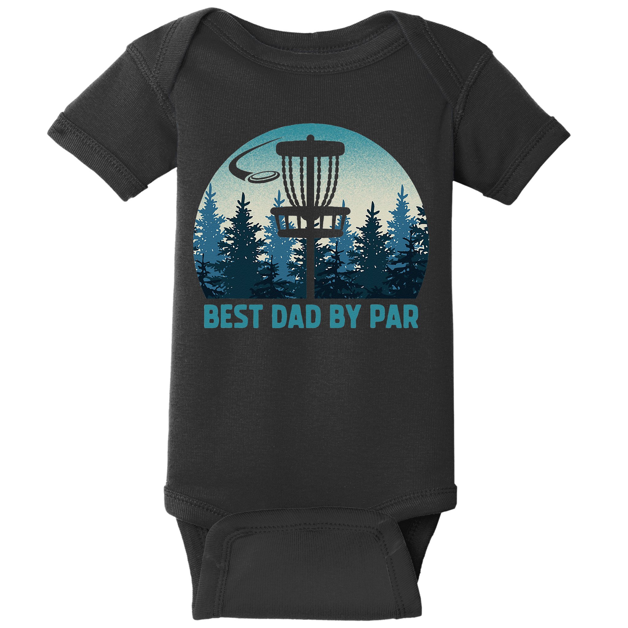 Best Dad By Par Funny Disc Golf Frisbee Golfer Fathers Day Baby Bodysuit