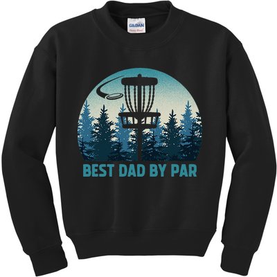 Best Dad By Par Funny Disc Golf Frisbee Golfer Fathers Day Kids Sweatshirt