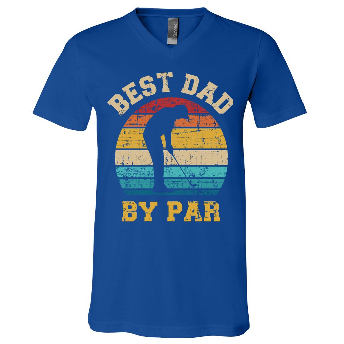 Best Dad By Par Gift For Golfer Daddy Father's Day Gift V-Neck T-Shirt