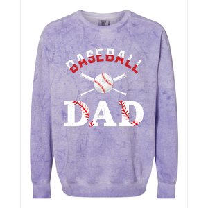 Baseball Dad Best Gift Idea For Fathers Tee Fathers Day Colorblast Crewneck Sweatshirt