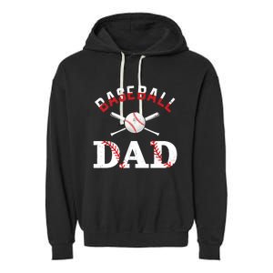 Baseball Dad Best Gift Idea For Fathers Tee Fathers Day Garment-Dyed Fleece Hoodie