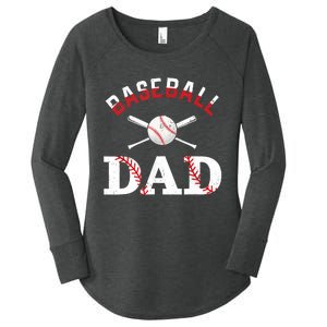 Baseball Dad Best Gift Idea For Fathers Tee Fathers Day Women's Perfect Tri Tunic Long Sleeve Shirt