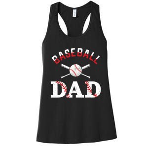 Baseball Dad Best Gift Idea For Fathers Tee Fathers Day Women's Racerback Tank