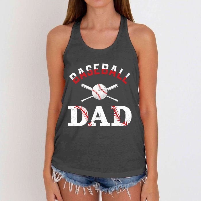 Baseball Dad Best Gift Idea For Fathers Tee Fathers Day Women's Knotted Racerback Tank