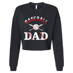 Baseball Dad Best Gift Idea For Fathers Tee Fathers Day Cropped Pullover Crew