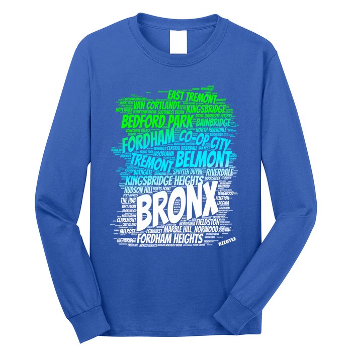 Boogie Down Bronx New York City Pride Map Area Like A Zoo Gift Long Sleeve Shirt