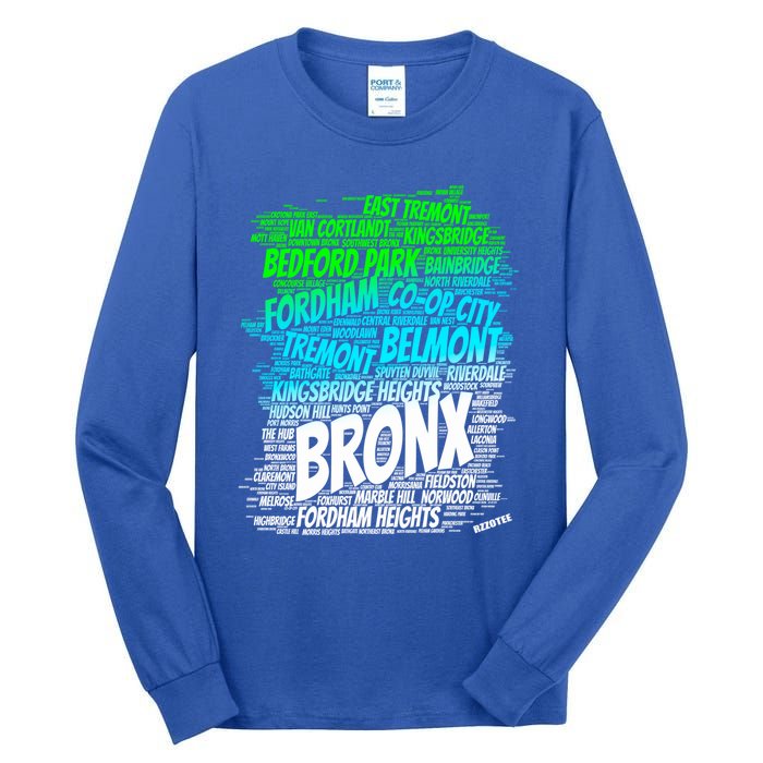 Boogie Down Bronx New York City Pride Map Area Like A Zoo Gift Tall Long Sleeve T-Shirt