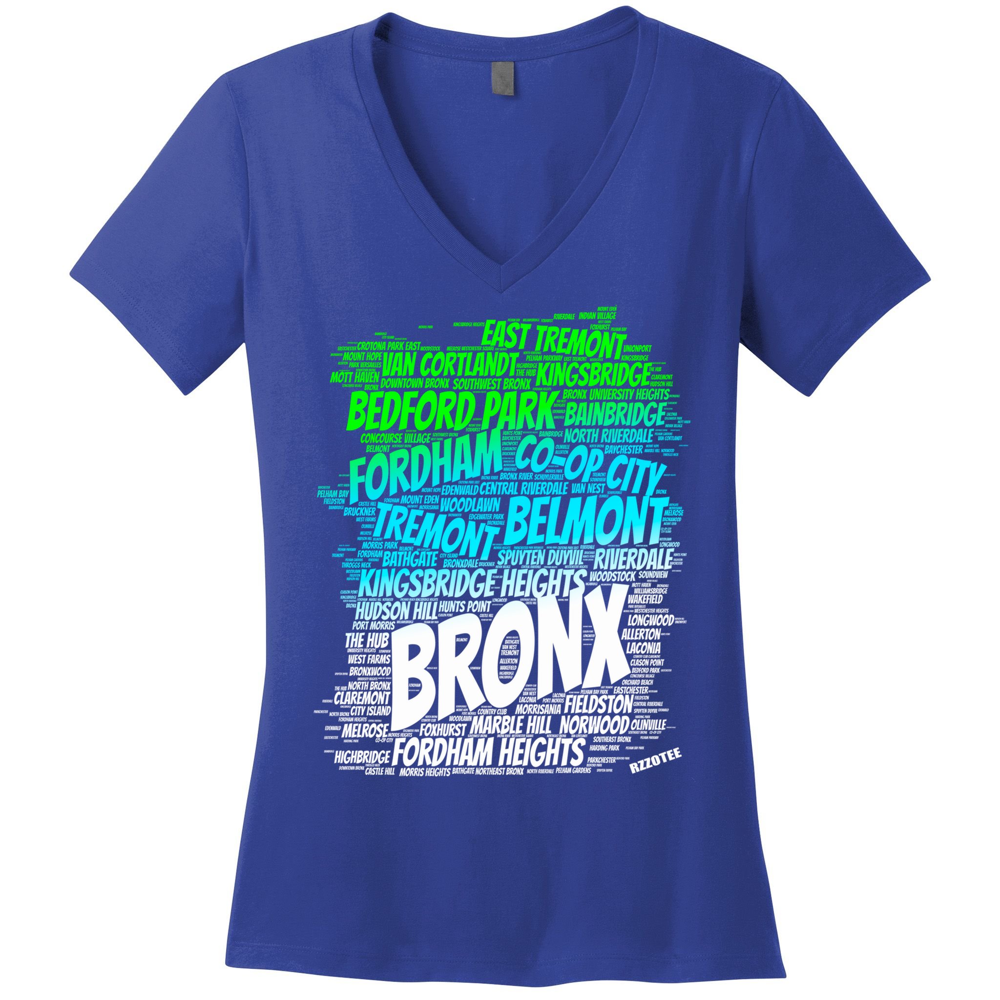 Boogie Down Bronx New York City Pride Map Area Like A Zoo Gift Women's V-Neck T-Shirt