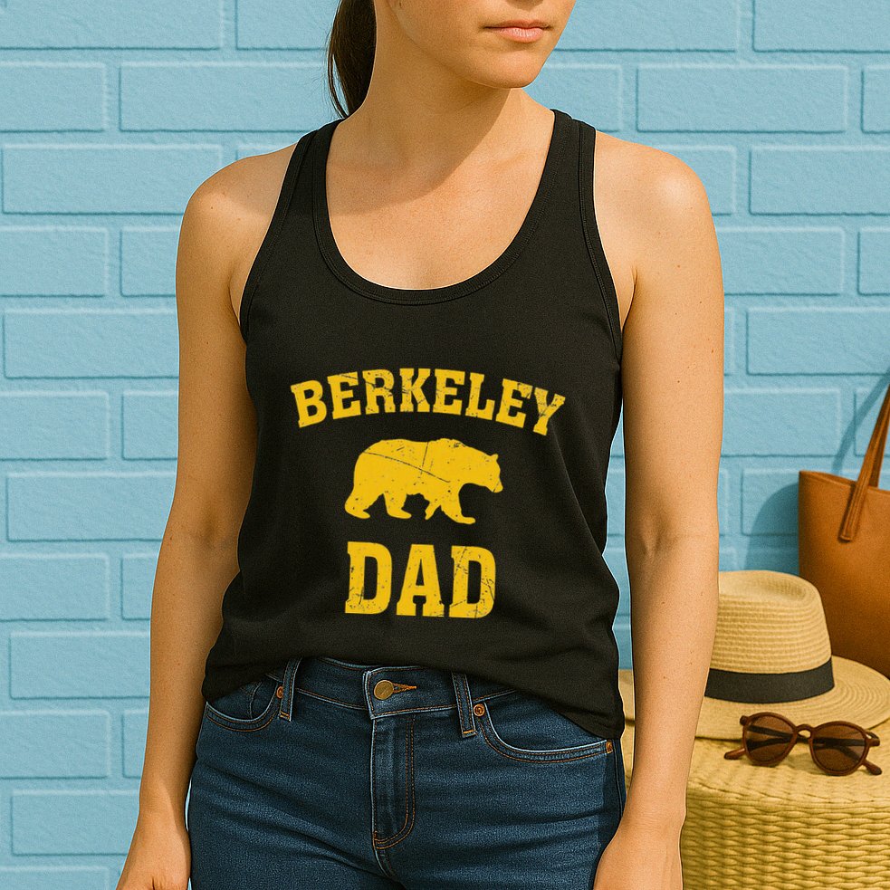 Berkeley Dad Bear Graphic FatherS Day Womens Tank Top