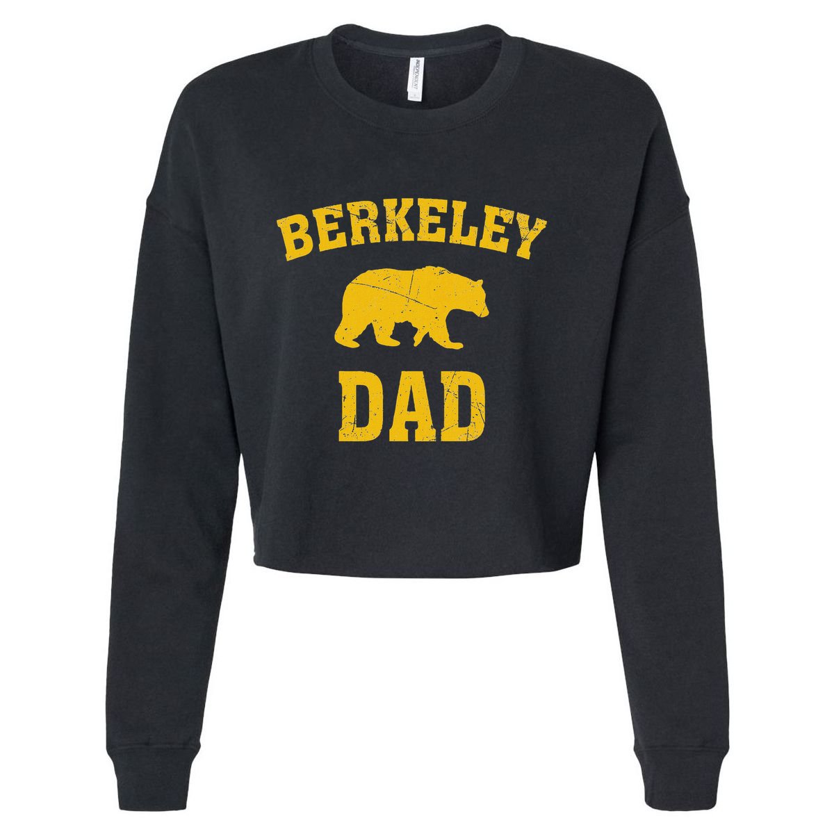 Berkeley Dad Bear Graphic FatherS Day Cropped Pullover Crew
