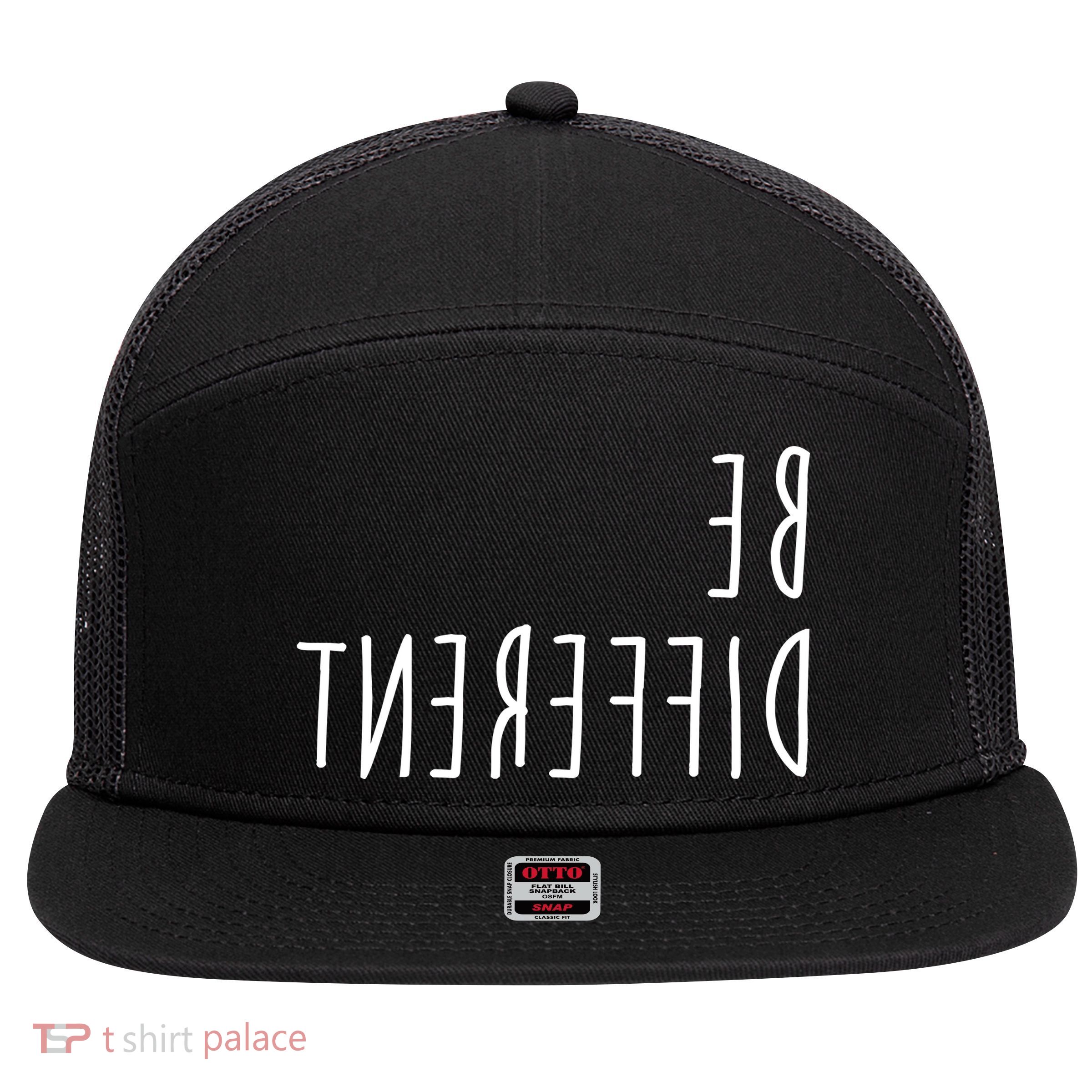 Be Different 7 Panel Mesh Trucker Snapback Hat