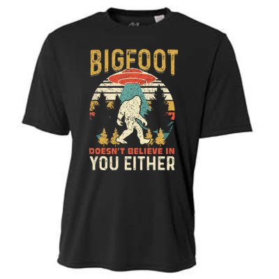 Bigfoot Doesnt Believe In You Either Funny Sasquatch Vintage Cooling Performance Crew T-Shirt