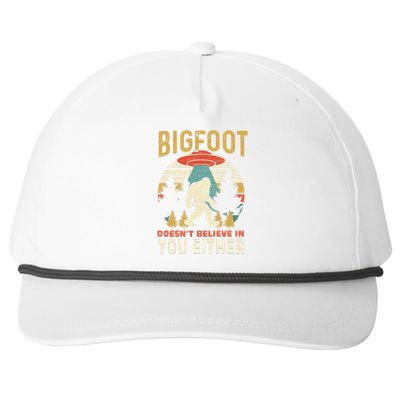 Bigfoot Doesnt Believe In You Either Funny Sasquatch Vintage Snapback Five-Panel Rope Hat