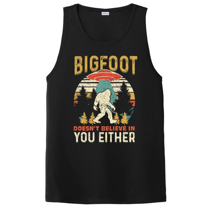 Bigfoot Doesnt Believe In You Either Funny Sasquatch Vintage PosiCharge Competitor Tank