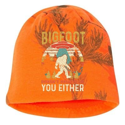 Bigfoot Doesnt Believe In You Either Funny Sasquatch Vintage Kati - Camo Knit Beanie