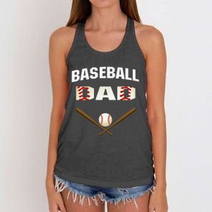 Baseball Dad Best gift idea for fathers tee Women's Knotted Racerback Tank