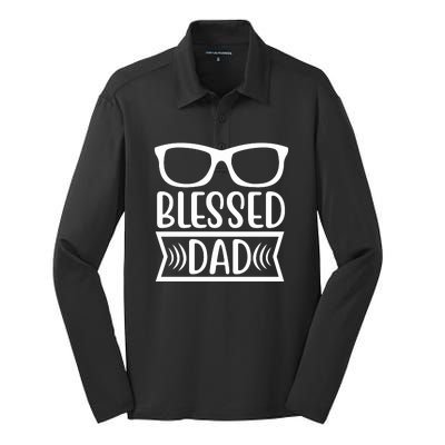 Blessed Dad Silk Touch Performance Long Sleeve Polo