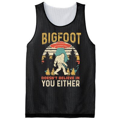 Bigfoot Doesnt Believe In You Either Funny Sasquatch Vintage Mesh Reversible Basketball Jersey Tank