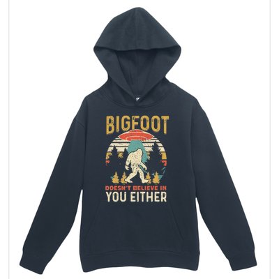 Bigfoot Doesnt Believe In You Either Funny Sasquatch Vintage Urban Pullover Hoodie