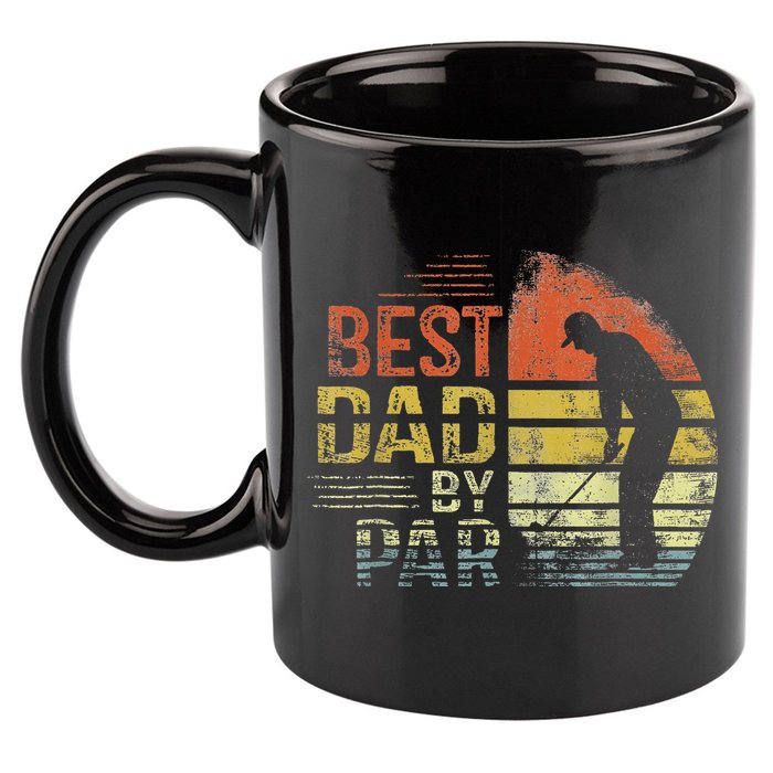 Best Dad By Par Retro Father's Day Golf Lover 11oz C Handle Ceramic Mug