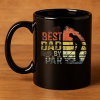 Best Dad By Par Retro Father's Day Golf Lover 11oz C Handle Ceramic Mug