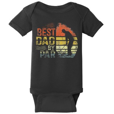 Best Dad By Par Retro Father's Day Golf Lover Baby Bodysuit