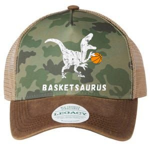 Basketball Dinosaur Baller T Rex Dino Playing Basketball Legacy Tie Dye Trucker Hat