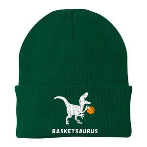 Basketball Dinosaur Baller T Rex Dino Playing Basketball Knit Cap Winter Beanie