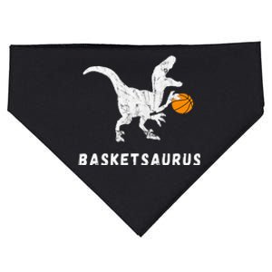 Basketball Dinosaur Baller T Rex Dino Playing Basketball USA-Made Doggie Bandana