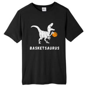 Basketball Dinosaur Baller T Rex Dino Playing Basketball Tall Fusion ChromaSoft Performance T-Shirt