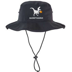 Basketball Dinosaur Baller T Rex Dino Playing Basketball Legacy Cool Fit Booney Bucket Hat