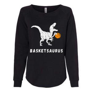 Basketball Dinosaur Baller T Rex Dino Playing Basketball Womens California Wash Sweatshirt