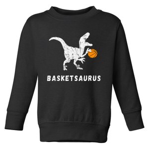 Basketball Dinosaur Baller T Rex Dino Playing Basketball Toddler Sweatshirt