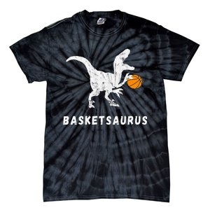 Basketball Dinosaur Baller T Rex Dino Playing Basketball Tie-Dye T-Shirt