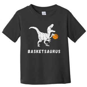 Basketball Dinosaur Baller T Rex Dino Playing Basketball Toddler T-Shirt