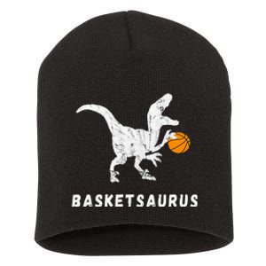 Basketball Dinosaur Baller T Rex Dino Playing Basketball Short Acrylic Beanie