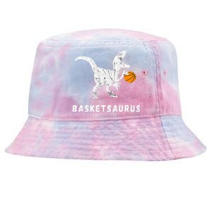 Basketball Dinosaur Baller T Rex Dino Playing Basketball Tie-Dyed Bucket Hat