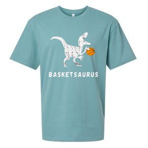 Basketball Dinosaur Baller T Rex Dino Playing Basketball Sueded Cloud Jersey T-Shirt