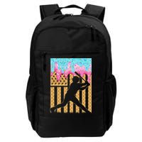 Baseball Drip Bat Dripping Ice Cream American Flag Backpack