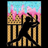 Baseball Drip Bat Dripping Ice Cream American Flag Backpack