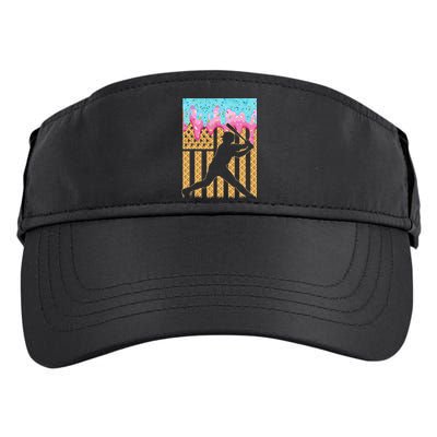 Baseball Drip Bat Dripping Ice Cream American Flag Adult Drive Performance Visor