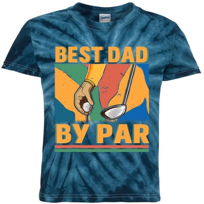 Best Dad By Par Father´s Day Golf Kids Tie-Dye T-Shirt