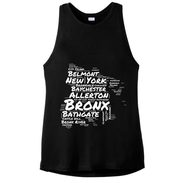 Boogie Down Bronx Neighborhoods Word Cloud Bronx New York Cute Gift Ladies PosiCharge Tri-Blend Wicking Tank